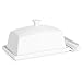 Butter Dish with Lid and Knife Spreader Set - Perfect for East and West Coast Butter, White - Better Butter & Beyond