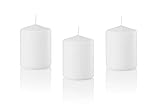 D'light Online 3 X 4 Pillar Candles Bulk Event Pack Round Unscented White Pillar Candles Qty 12 - (White)
