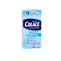 Colace Colace Docusate Sodium Stool Softener Laxative Capsules, 60 ct 100 mg (Pack of 2)