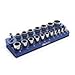 Olsa Tools Magnetic Socket Holder | 3/8-inch Drive | Metric | Blue | Holds 30 Sockets | Professional Quality Tools Organizer