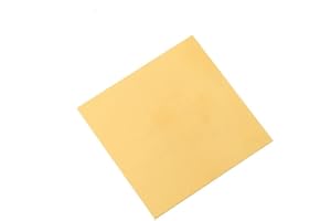NIONSUPPLY H62 Brass Sheet Metal Brass Sheets Brass Plates 3.9 X 3.9 Inch, 18 Gauge/0.04" Thick for Crafts, Jewelry, Repairs, Enameling, Electrical