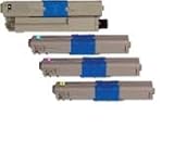 Compatible OKIdata C17 Toner Cartridges - 4 Pack - Black, Cyan, Magenta & Yellow - For: OKI C330, C530, MC361, MC561