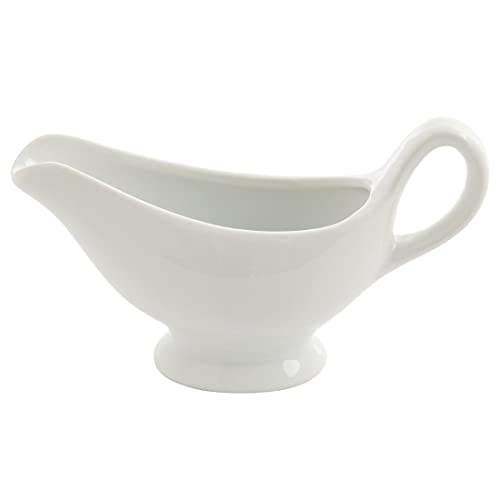 Olympia Whiteware Porcelain Gravy Boats 215ml, White (Pack of 6)