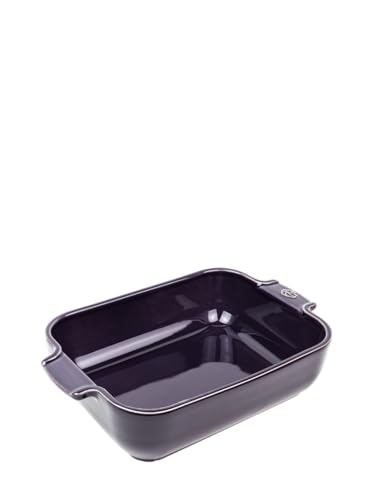 Peugeot - Appolia Rectangular Oven Dish - Ceramic Baker with Handles - Eggplant, 8 x 6 x 2 inches, 25 cm, 61036