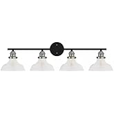 Ceybo 4-Light Oil Rubbed Bronze Vanity Light - 36" Industrial Farmhouse Bathroom Fixture with Clear Glass Shades, Large Vinta