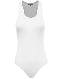 FPT Womens Basic Tank Top Bodysuit WHITE SMALL