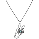 XAM Vintage Style Turquoise & Silver Necklaces - Geometric, Floral & Bull Pendant Jewelry for Women