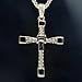 Fast Five Inspired Dominic Torreto Style Silver Tone Cross Necklace - Vin Diesel Cross
