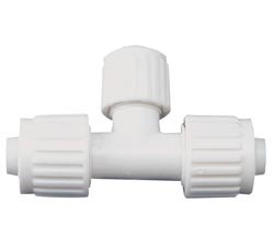 RV Motorhome Fresh Water Plumbing Flare Tee, 3/4 x 3/4 x 1/2 -Replacement Parts