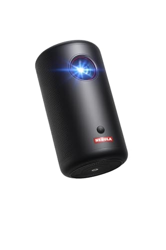 Capsule 3 1080p, Wi-Fi, projecteur intelligent, noir, portable 200 ANSI lumens, Google TV officiel, Netflix intégré, Dolby Digital, image 305 cm, batterie intégrée, 2,5 h d'autonomie