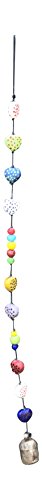 Heart Beads Hand Painted with Bell 30 in Long Wind Chime with Nana Bell