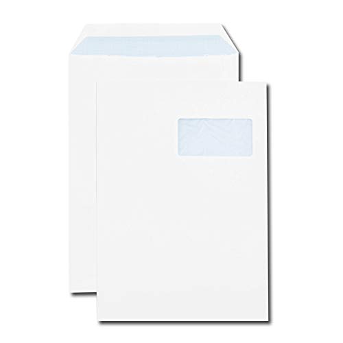 Box of 250 White C4 229 x 324 90 g/m2 Window Envelopes 100 x 50 cm
