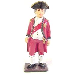 REVOLUTIONARY WAR BRITISH GENERAL PAINTED METAL SOLDIER FIGURINE 1/32 SCALE