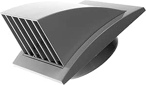Vent Systems Gray 100 mm / 4" inch Exhaust Vent Cover - Louvered Dryer Cover - Vent Hood Cap - One-Directional Plastic Air Supply Grille - Non Return Valve - Outlet Cowl Air Vent Grille — image 1