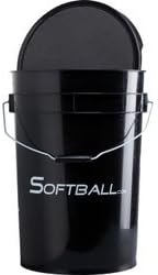 Softball.com Empty Softball Bucket with Padded Lid Black