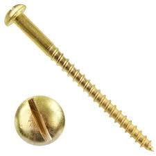 DIN 96 Slotted Brass Wood Screw Partially Threaded 5.0mm x 30mm (Pack of 10)