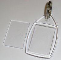 Madaboutink 200 Blank Acrylic Clear Plastic Keyrings With Split Ring 24mm x 35mm Insert P5