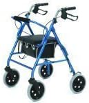 Roma Lightweight 4 Wheeled Walker/Rollator with 8 wheels - Blue by Roma Medical
