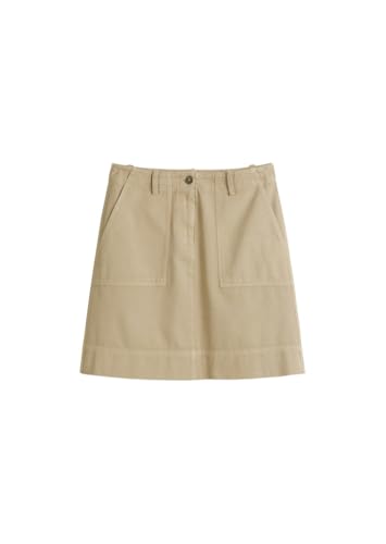 Marc OߴPolo Women’s Tailored Fit Cotton Linen Blend Mini Skirt, Beige (Summer Sand), 18