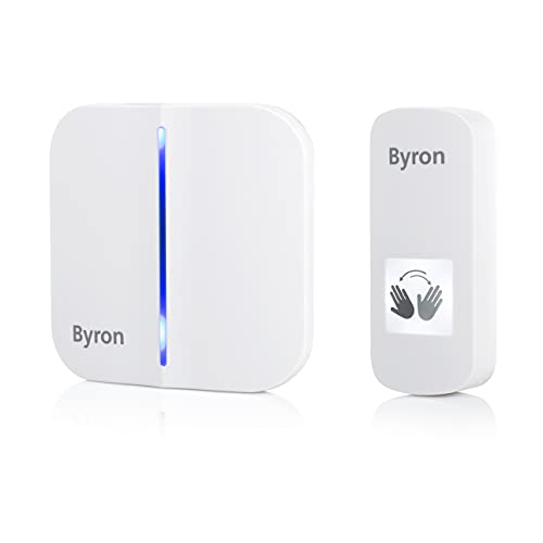 Kit de Sonnette sans Fil & sans Contact Byron DBY-23431 - Pas Besoin de Presser Le Bouton - Portée 100 m en Champ Libre - 60 mélodies