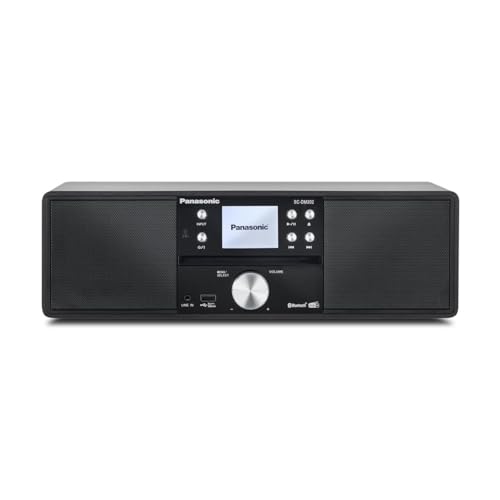 Panasonic SC-DM202EG-K Sistema Stereo Micro Hi-Fi Compatto con CD, Radio DAB+/FM, USB e Bluetooth, Altoparlanti da 24W, Telecomando, Display LCD TFT 2,4", Impostazioni EQ, Nero.