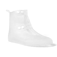 GETIEN Waterproof Shoes Cover Rain Women Men Boots Covers Rain Shoes Boots Covers Overshoes Galoshes Travel for Men Women (7.5-8 M US, White)