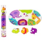 Kushies Baby 4 Piece Bath Mat and Squirter Set, Jungle