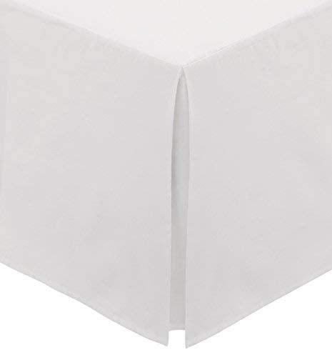 Comfy Nights Plain Pollycotton Percale Pleated Platform Base Valance (Double, White)