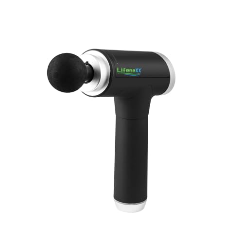 Muskel-Massagegerät kompakt LX-013 - Massagepistole, Tiefen Massage, Vibrationsmassagepistole, Verschiedene Geschwindigkeiten, 5 Massageköpfe, Fitnessstudio