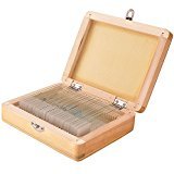 25 Prepared Microscope Slide Set for Basic Biological Microscope Student Microscope and Science Education, 25 Slides Includes Fitted Wooden Case