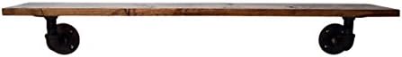 Turnbull FarmsTM Reclaimed Wood and Pipe Shelf (20", Jacobean) - Multiple Sizes/Colors