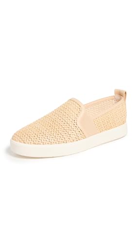 Vince Women's Blair Raffia Slip On Sneakers, Natural, Tan, 9 Medium US