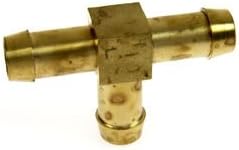Hose Tail Barb Tee - Brass - Hose I/D inch: 3/8 Inch (9) mm