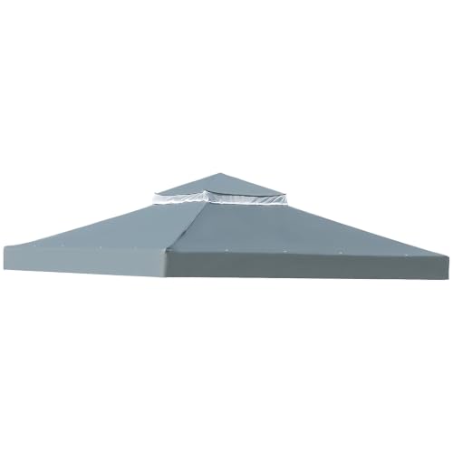 3x3 Gazebo Replacement Tarpaulin Waterproof 300D Polyester | 3 x 3 m Heavy Duty Replacement Tarpaulin for Garden Gazebo 300D Polyester UV Resistant Waterproof
