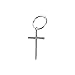 Small Cross Dangle Earring for Men and Women Silver Plating 1 Pair