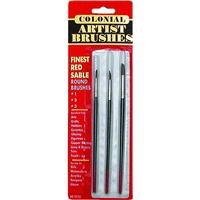 Z-Pro 603 Finest Pure Red Sable Artist Brushes (3-Pack)