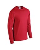 Gildan (5400) - 100% Cotton Long Sleeve T-Shirt (Red) (X-Large)