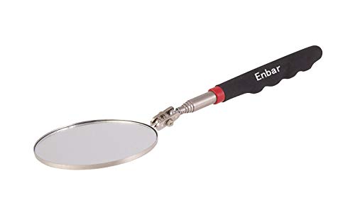 Telescopic Inspection Mirror, Circular Inspection Mirror, Telescopic Inspection Mirror, Flexible Inspection Mirror 360 Rotation, with Buckle Large Round Welding Mirror (Inspection Mirror-01)