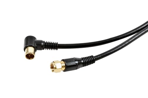 N-CAT(エヌキャット) テレビ接続ケーブル S4C 2ｍ L型プラグ-ストレートネジ式プラグ ブラック NC4GLF2B-PP