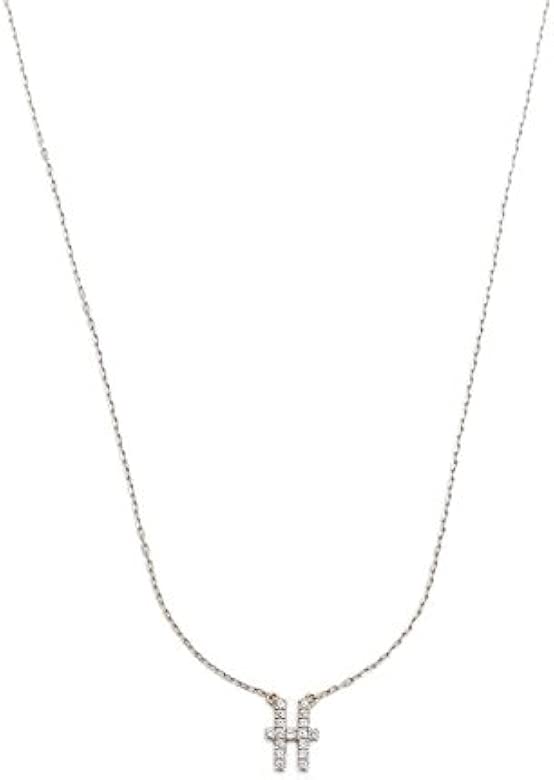 Amazon アーカー Ahkah ネックレス イニシャル H K18wg ダイヤ