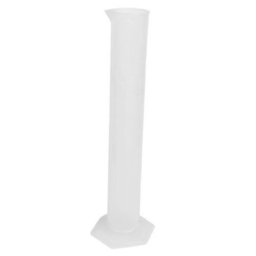 DealMux Lab Measurements Clear White Plastic Hex Base Graduated Cylinder 500mL