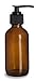 16 oz Amber Brown Plastic Lotion/Soap Dispenser Bottle with Black Pump, 2 Pack