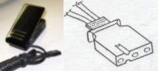 Foot Control with lead cord for Singer all 14U Serger but 14U12, 13; 3-prong, 1 groove on each side