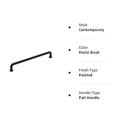Amerock | Cabinet Pull | Matte Black | 7-9/16 inch