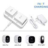 Arlo Batteries Charger Station, MPS Chip (MP2615GQ) Compatible with Arlo Pro, Arlo Pro 2, Arlo Go, Arlo Security Light, Fireproof Material Adapter with 1.2M Long Cable