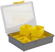 DURATOOL D01930 Yellow Compartment Storage Box Organizer 55x240x195mm Plastic