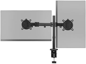 Brazo Universal para Dos monitores One For All para Pantallas de 13" a 32" - VESA 75/100 mm - Ajuste de Altura - Inclinación (90°), Giro (180°) y rotación (360°) - Peso máximo: 8 kg - Negro (DM2210)
