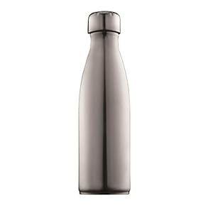 Signoraware Cola Single Wall Fridge Water Bottle Mirror Finish, 1 Liter, Silver