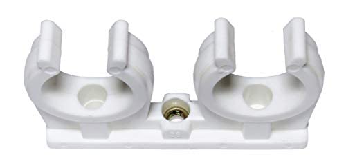 Rohrfix-24 10 x Pipe Clip Pipe Clamp Double White