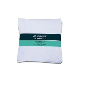 Grandeur Hospitality 100% Cotton Wash Cloths 24 Pack